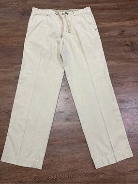 Tommy Bahama RELAX Cargo Style Pants Men’s 35x33 Cotton Tencel Cream Drawstring